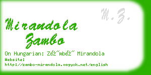mirandola zambo business card